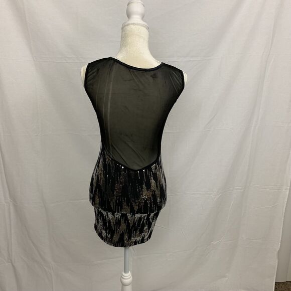 womens agaci black dress with silver sequence XS ? - Picture 5 of 8